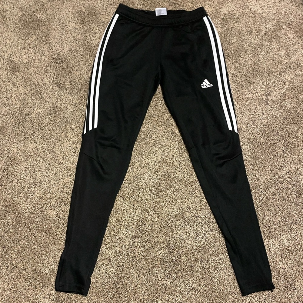 black and white adidas joggers, woman’s extra small